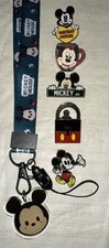 Mickey Mouse Starter Lanyard Set With 5 Disney Park Trading Pins New USA picture