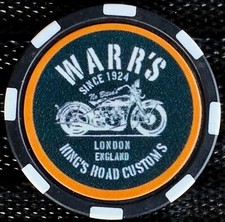 Warr’s Harley-Davidson® in London, England Collectible Poker Chip Black/White/Go picture