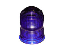Vintage Cobalt Blue Glass Airport Taxiway Runway Light Globe Fresnel Lens USA picture