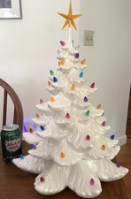 Vtg Atlantic Mold White Ceramic Christmas Tree 17