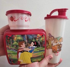 Tupperware Disney Snow White Lunch Set Sparkly Glitter from Original Film New picture