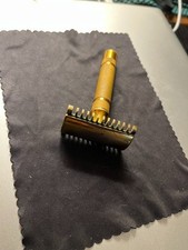 Mens Vintage 1930 s 24K Gold Plated Brass Gillette Razor picture