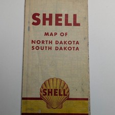 1949 North Dakota South Dakota Shell Road Map ND SD HM Gousha Gas Station picture