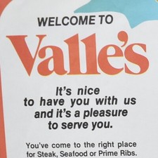1960s Valle's Restaurant Placemat Miami Tampa Daytona Jacksonville FL Atlanta GA picture