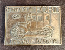 There's a Ford in your Future Logo Emblem Belt Buckle, Copper Color/EUC picture