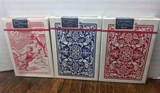 NOS Set of 3 Vintage 1970s Squeezers Playing Cards 1 Bulldogs and 2 Angel Back picture