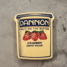 Vintage Dannon Yogurt Strawberry Collectibles Refrigerator Fridge Magnet 1987 picture
