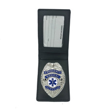 BL3-008 Leather Wallet with EMT PARAMEDIC EMS Emergency Medical Technician Ambul picture