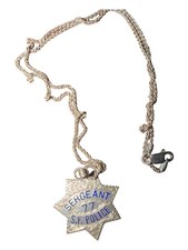 VTG Irvine Jachens Matheson 77 Sergeant SF Police Badge Pendant 925 picture