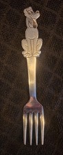 Vintage Walt Disney Productions stainless steel child/baby fork featuring Pluto picture