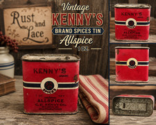VTG Kenny's Brand Allspice Spice Tin 1 oz Baltimore MD C.D. Kenny Advertising picture