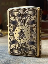 Liberty or Death | Custom Brass Armor Zippo  | 5-Side Engraving | Made in USA picture