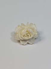 White Flower Lapel Pin Detailed Hard Plastic  picture