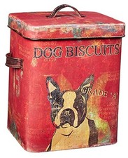  Vintage Tin Boston Terrier Dog Biscuit Container  picture