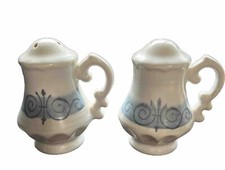 Metlox SALT & PEPPER Shakers Vernon Ware Blue Scroll With Original Stoppers picture