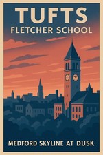 Tufts Fletcher School Poster 16x24 🗞️ Medford Skyline Art Print picture
