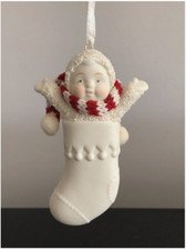 SNOWBABIES-Set of 3 Collectible Blank Porcelain Hanging Ornaments-Department 56 picture