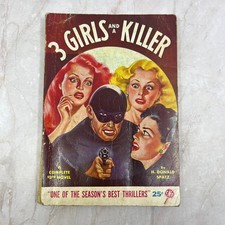 3 Girls and A Killer 1943 Red Circle Peter Driben Hooded Menace Cover Pulp L3-5 picture