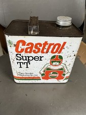 Castrol Super TT Two-Stroke Oil Vintage Original  Can Tin three-quarter full picture