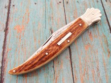 VINTAGE FIGHT N ROOSTER GERMANY STAG NEW ORLEANS TOOTHPICK POCKET KNIFE KNIVES picture