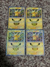 Pikachu Lot 30th Anniversary Pokemon X4 #40/128 18/30 Shinji Kanda picture