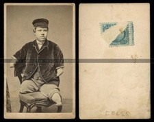 Texas Jack Sideshow Boy Very Rare Or One Of A Kind CDV Photo 1860s Tax Stamp picture