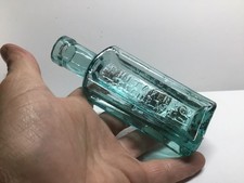 Antique Rich Aqua Whitaker & Co. Colour Wks Paint Bottle. picture