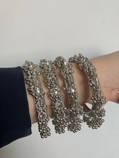 Bangles Silver Oxidised Tribal Boho Indian Bangle Set ghungroo Ethnic Jewellery picture