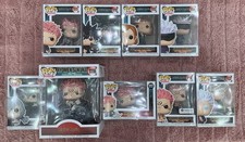 NEVER OPENED jujutsu kaisen funko pop lot of 9 (1111-1118 and 1137) +protectors picture