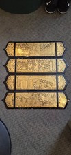 Vintage Burmese Lacquer Panels Set of 4 Gold Gilt Black Narrative Wall Art picture