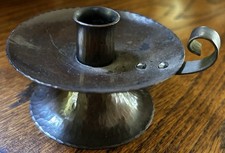 Vintage Roycroft Hammered Copper Candle Holder- Petite And Delicate picture