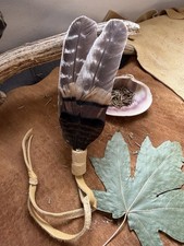 Native American wing feather hair tie regalia pow wow turkey feather hair tie picture