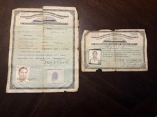 Vintage 1937 US Merchant Marine Seaman Documents Lot ID Certificate Photo PA picture
