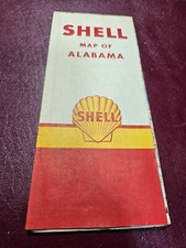 1959 Vintage Shell GAS & OIL ROAD/STREET Map of ALABAMA picture