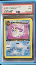 Pokemon PSA 9 Dark Vaporeon 45 1st Edition Team Rocket picture