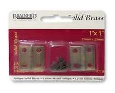 Small Antique Finished Solid Brass Hinges 1