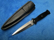 RARE VINTAGE ORIGINAL RIGID AMIGO BOOT MICARTA DAGGER FIGHTING KNIFE AND SHEATH picture