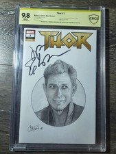 Thor #1 Original Art Sketch Chadwick Haverland CBCS 9.8 Signed Jeff Goldblum picture