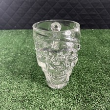 TREASURE ISLAND CASINO GLASS PIRATE SKULL 32 OZ CUP HEAVY MUG EUC picture