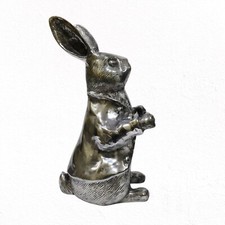 Large Rabbit Metal Easter Bunny Figurine Statue 16 inches picture