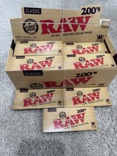 3X PACKS RAW 200's Classic KING SIZE SLIM - FLAT PACK - Uncreased Rolling papers picture