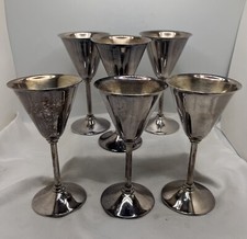 6 Vtg Bernard Rice's Sons, Inc Apollo EPNS Cocktail Glasses Cup Wine #5025 picture