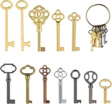 12pcs Skeleton Key Set | Universal Hollow Barrel Keys for Antique Cabinet Door picture