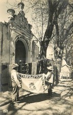 Puebla Mexico Puesto de Zarapes RPPC Men Selling Sarapes Postcard 1950s picture