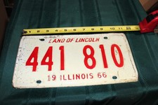 BEAUTIFUL METAL ILLINOIS LICENSE PLATE 1966 441 810 picture
