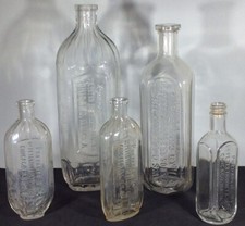 Vintage Dr Peter Fahrney & Sons Medicine Bottle Lot Of 5 Chicago Embossed 6”-10” picture