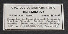 1964 Print Ad Florida Saint Petersburg The Embassy A P Hutchinson 221 Fifth Ave picture