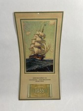 Vintage 1935 Advertising Calendar Seward PA. Clipper Ship Nineveh Supply picture