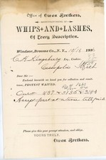 1886 Owen Brothers Whips & Lashes Windsor New York NY Letterhead 2 CH Kingsbury picture