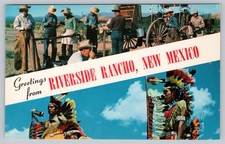 Greetings from Riverside Rancho New Mexico Postcard Roswell NM Rare 1960s Chrome picture